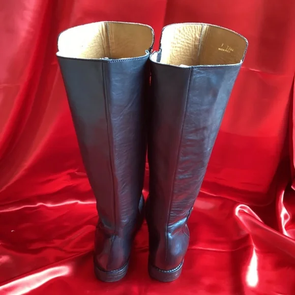 BED STU Black Leather Rivet High Boots - Picture 4 of 11